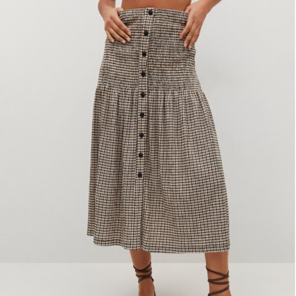Mango Gingham Print Skirt - Picture 4 of 7
